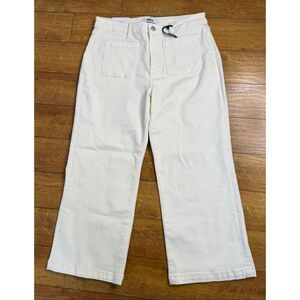 NWT Mica Denim High-Rise Wide Crop Jeans in Cream White - Size 31